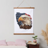 American Flag Bald Eagle Wandteppich Mit Holzrahmen (Schlafzimmer)