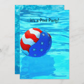American Flag Ball Pool Party Einladung (Vorne/Hinten)