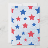 American Flag Balloon & Stars 4. Juli Party Einladung (Rückseite)