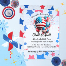 American Flag Balloon & Stars 4. Juli Party