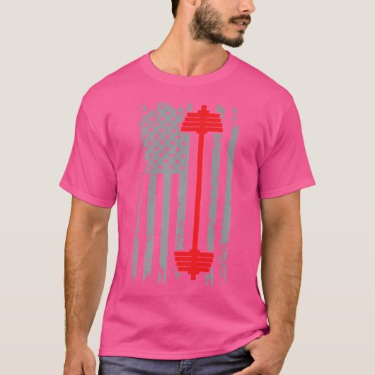 American Flag Barbell T-Shirt (Vorderseite)