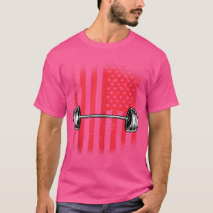 American Flag Barbell T-Shirt