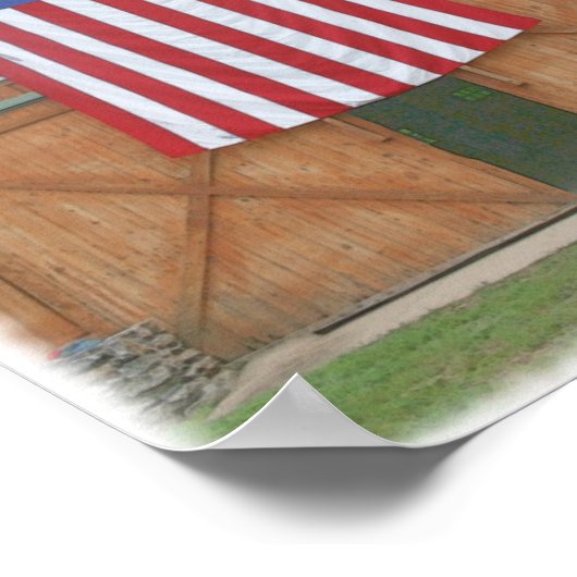 American Flag Barn Poster (Ecke)