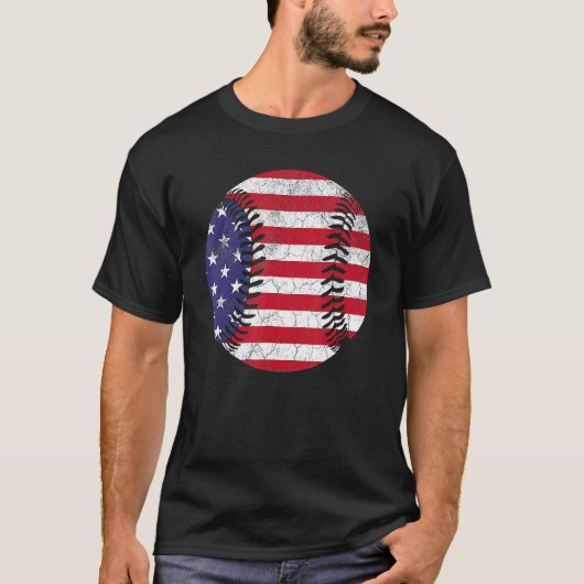 American Flag Baseball 4. Juli USA Männer Frauen K T-Shirt (Vorderseite)
