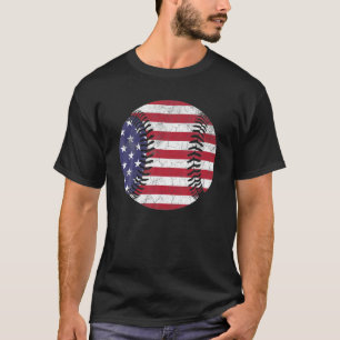 American Flag Baseball Ball 4. Juli USA Flag T-Shirt
