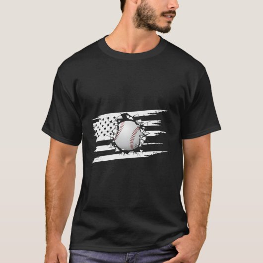 American Flag Baseball Baseball T-Shirt (Vorderseite)