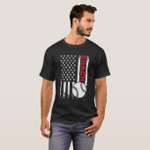American Flag Baseball Coach Patriotic 4th of T-Shirt (Vorne ganz)