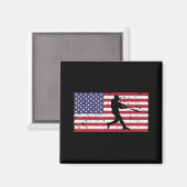American Flag Baseball Cooles Vintages Geschenk Je Magnet (Vorderseite/Rückseite)