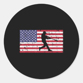 American Flag Baseball Cooles Vintages Geschenk Je Runder Aufkleber
