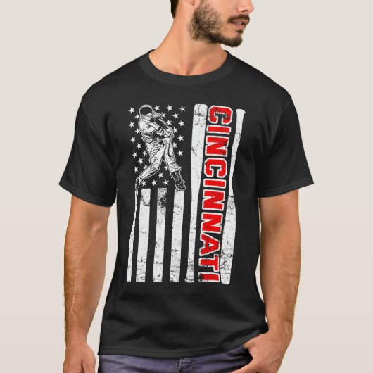 American Flag Baseball Fans T-Shirt (Vorderseite)