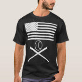 American Flag Baseball Flag white design T-Shirt (Vorderseite)
