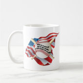American Flag Baseball Kaffeetasse (Links)