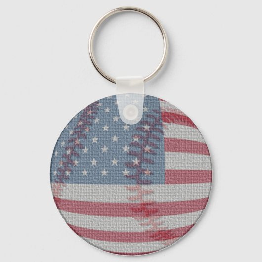 American Flag Baseball Keychain Schlüsselanhänger (Vorderseite)