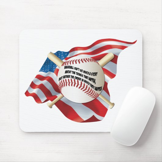 American Flag Baseball Mousepad (Mit Mouse)