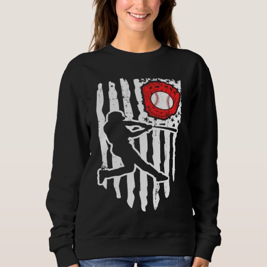 American Flag Baseball Player  1 Sweatshirt (Vorderseite)