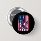 American Flag Baseball Player Bat Patriotic 4. Button (Vorne & Hinten)