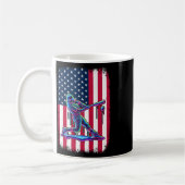 American Flag Baseball Player Bat Patriotic 4. Kaffeetasse (Links)