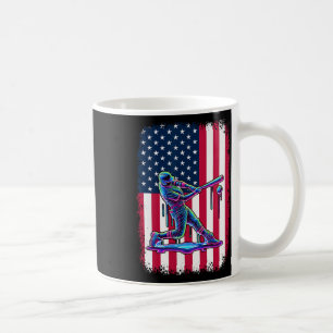 American Flag Baseball Player Bat Patriotic 4. Kaffeetasse