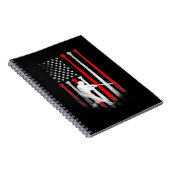American Flag Baseball Player Flag, Vater, Mama, K Notizblock (Rechte Seite)