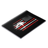 American Flag Baseball Player Flag, Vater, Mama, K Notizblock (Linke Seite)