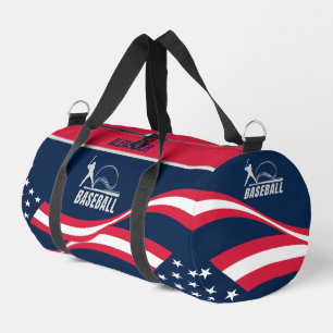 American Flag, Baseball Player Girl, Geburtstagsge Duffle Bag