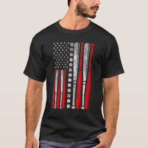 American Flag Baseball Red White Blue 4. Juli T-Shirt
