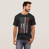American Flag Baseball Red White Blue 4th of July T-Shirt (Vorne ganz)