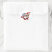 American Flag Baseball Runder Aufkleber (Tasche)