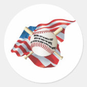 American Flag Baseball Runder Aufkleber (Vorderseite)