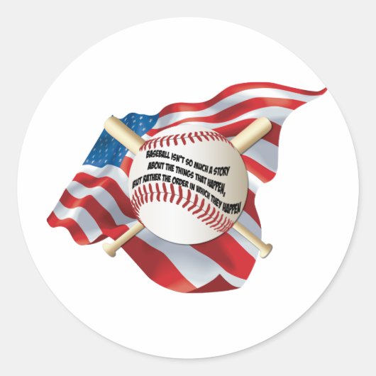 American Flag Baseball Runder Aufkleber (Vorderseite)