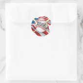 American Flag Baseball Runder Aufkleber (Tasche)