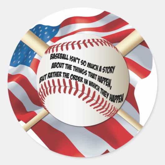 American Flag Baseball Runder Aufkleber (Vorderseite)