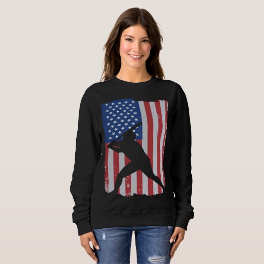 American Flag Baseball Sweatshirt (Vorne ganz)