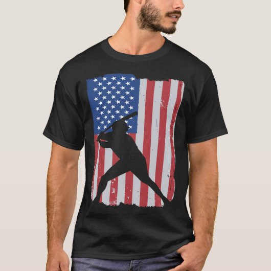 American Flag Baseball T-Shirt (Vorderseite)