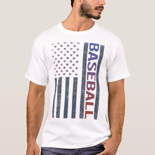 American Flag Baseball T-Shirt (Vorderseite)