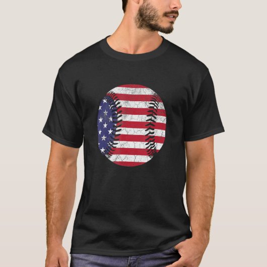 American Flag Baseball T Shirt July 4th USA Men Wo (Vorderseite)