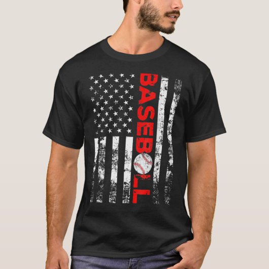 American Flag Baseball Team Geschenk Baseball Shir T-Shirt (Vorderseite)