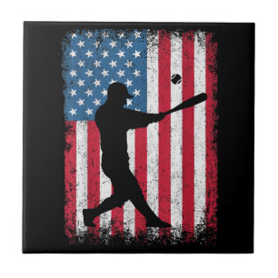 American Flag Baseball Team Geschenk für Men Boys  Fliese