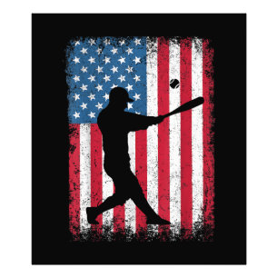 American Flag Baseball Team Geschenk für Men Boys Fotodruck
