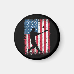 American Flag Baseball Team Geschenk für Men Boys Magnet