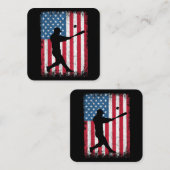 American Flag Baseball Team Geschenk für Men Boys Quadratische Visitenkarte (Vorne/Hinten)