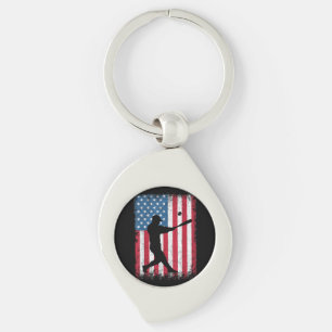 American Flag Baseball Team Geschenk für Men Boys  Schlüsselanhänger