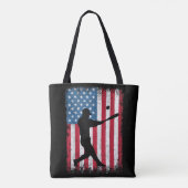 American Flag Baseball Team Geschenk für Men Boys Tasche (Rückseite)