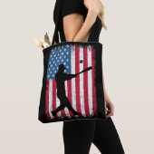 American Flag Baseball Team Geschenk für Men Boys Tasche (Von Nahem)