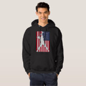 American Flag Baseball Team Geschenk Hoodie (Vorne ganz)