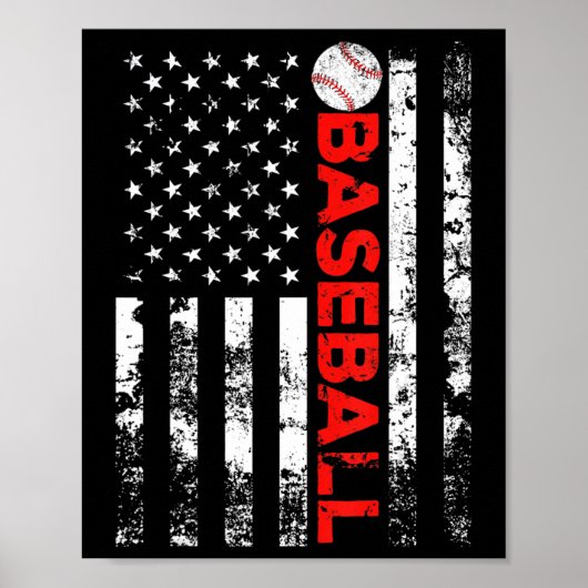 American Flag Baseball Team Geschenk Poster (Vorne)