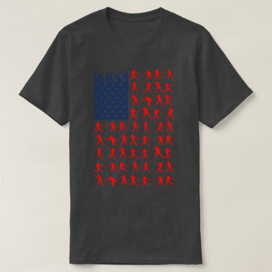 American Flag Baseball Team Gifts T-Shirt (Design vorne)