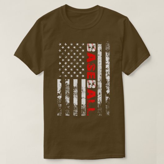 American Flag Baseball Team T-Shirt (Design vorne)