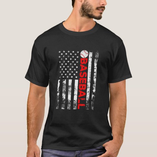 American Flag Baseball Team T-Shirt (Vorderseite)