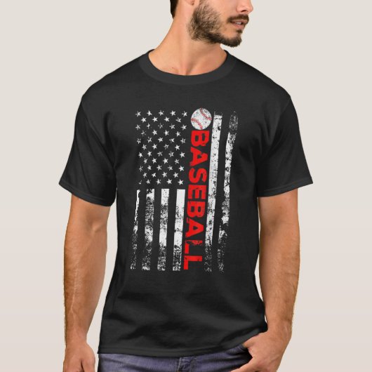American Flag Baseball Team T-Shirt (Vorderseite)